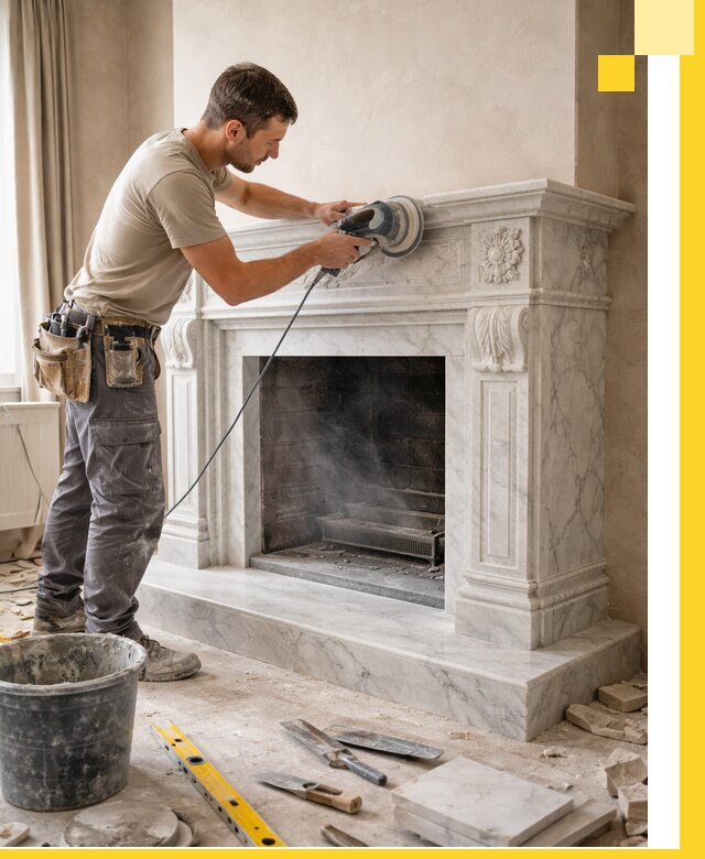 Изготовление и установка мраморных каминов в Борисоглебске под ключ