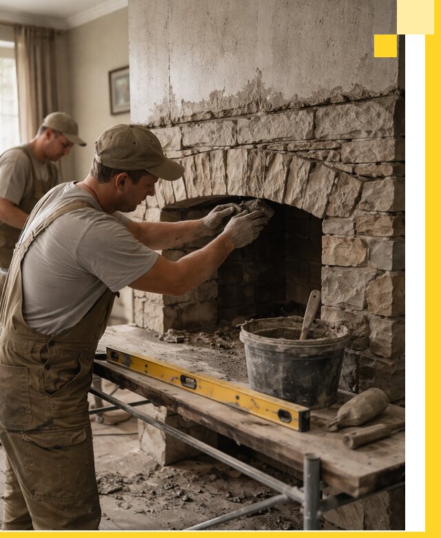 Изготовление каминов под ключ в Борисоглебске, монтаж и отделка