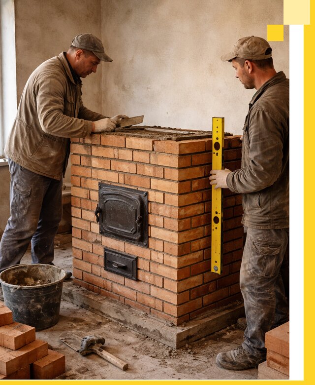 Отопительные печи под ключ в Борисоглебске, установка и сборка