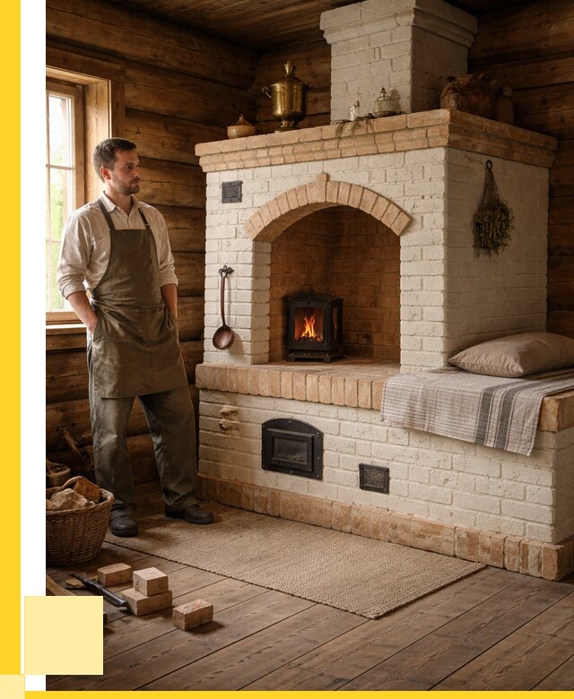 Русские печи с лежанкой под ключ в Борисоглебске от 156060 р. ЭриданБрс