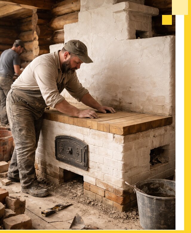 Проектирование и установка русской печи с лежанкой в Борисоглебске