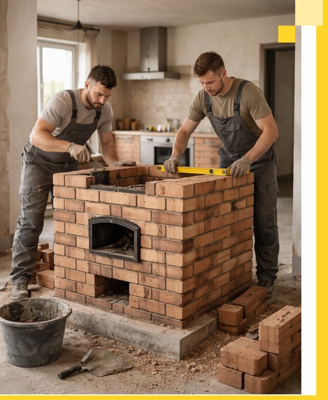 Установка и монтаж печей в частном доме в Борисоглебске под ключ