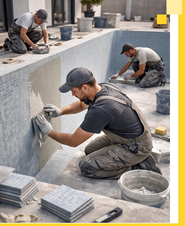 Облицовка бассейнов в Борисоглебске плитка мозаика гидроизоляция