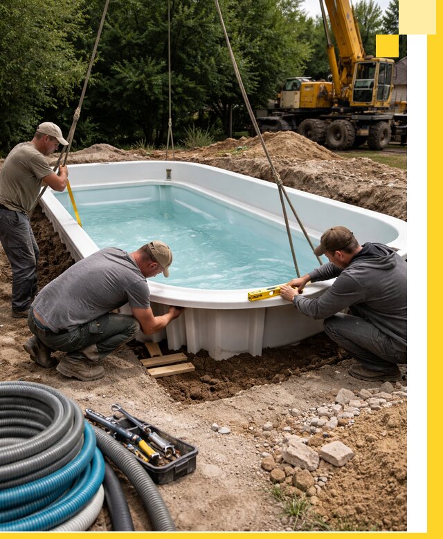 Установка и монтаж композитных бассейнов под ключ в Борисоглебске