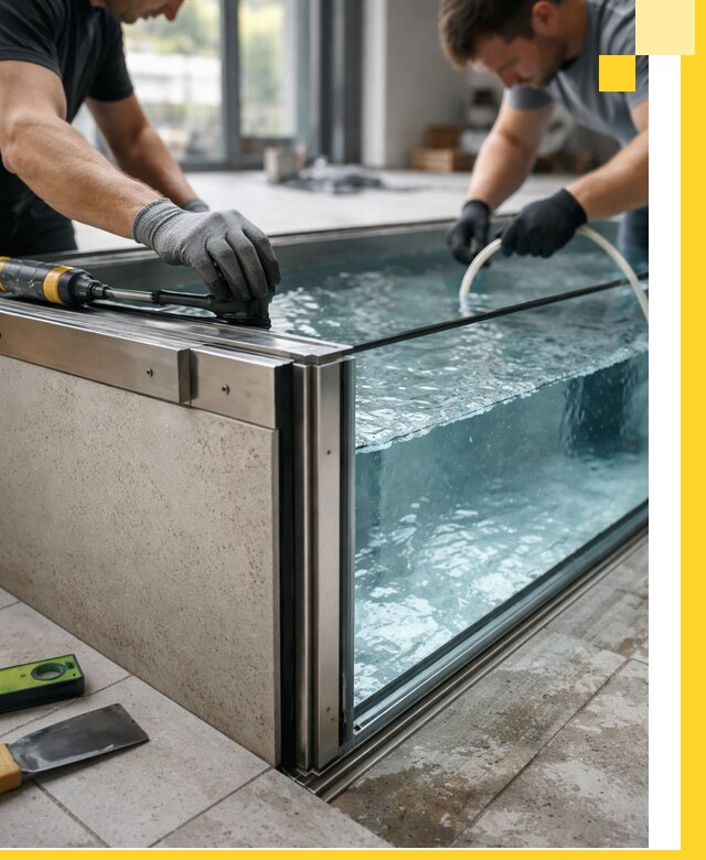 Проектирование и монтаж стеклянных бассейнов в Борисоглебске