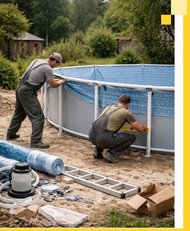 Установка и монтаж каркасных бассейнов в Борисоглебске под ключ