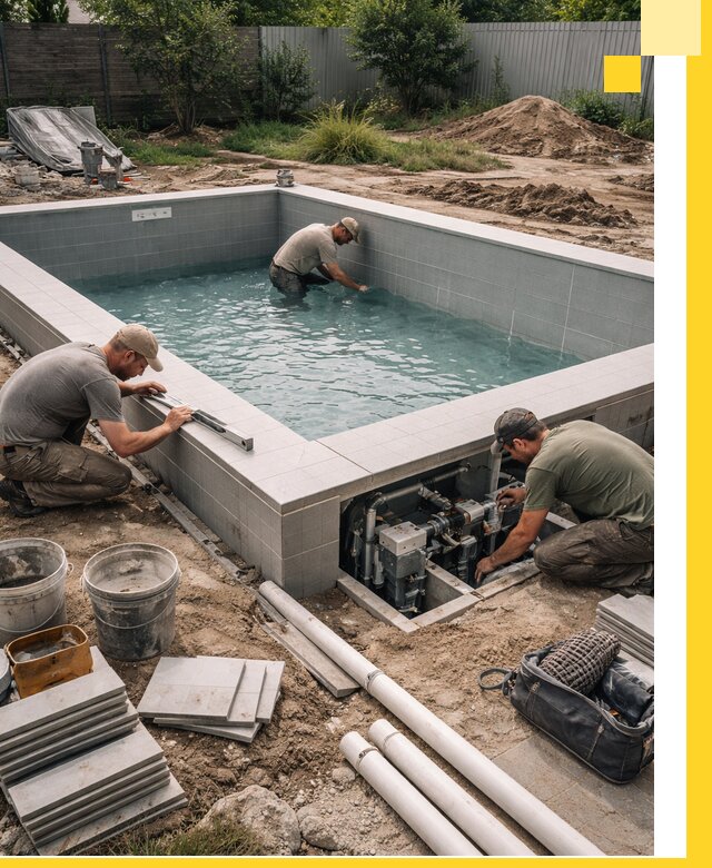 Строительство и монтаж бассейнов для дачи под ключ в Борисоглебске