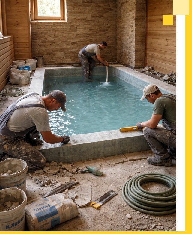 Проектирование и строительство бассейнов для бани в Борисоглебске