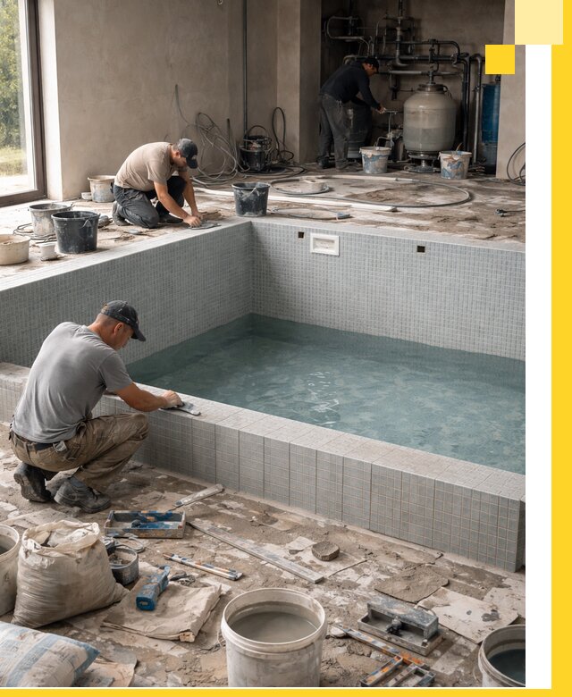 Строительство и монтаж бассейнов в помещении в Борисоглебске