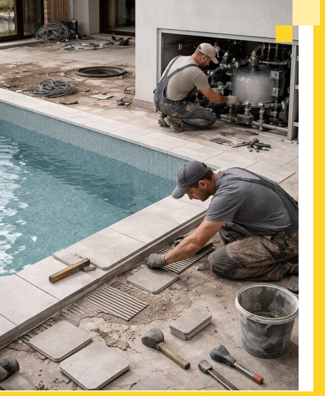 Строительство и монтаж бассейнов в коттедже в Борисоглебске