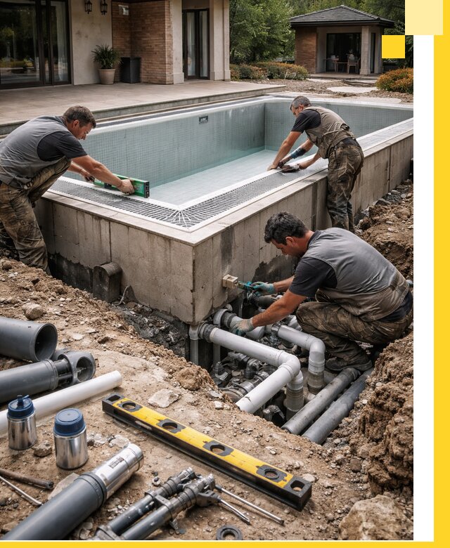 Строительство переливных бассейнов в Борисоглебске под ключ