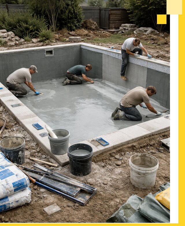 Изготовление и монтаж чаши бассейна под ключ в Борисоглебске