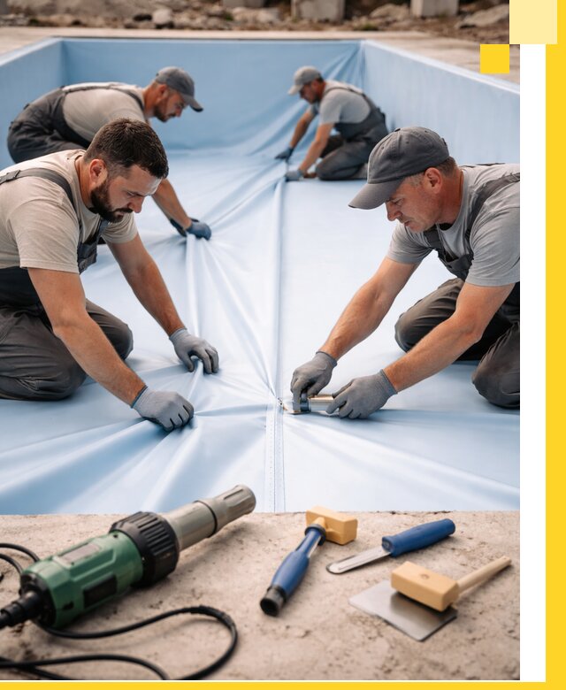 ПВХ пленка для бассейнов с монтажом и гарантией в Борисоглебске