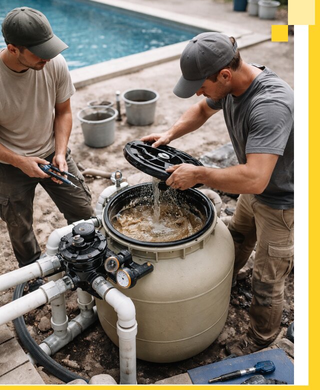 Установка и обслуживание песочных фильтров для бассейнов в Борисоглебске