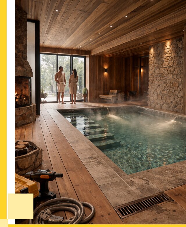 Проекты бань с бассейном под ключ в Борисоглебске от 78030 р., ЭриданБрс