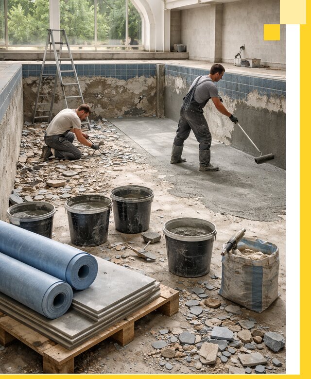 Реконструкция бассейнов в Борисоглебске: ремонт, гидроизоляция