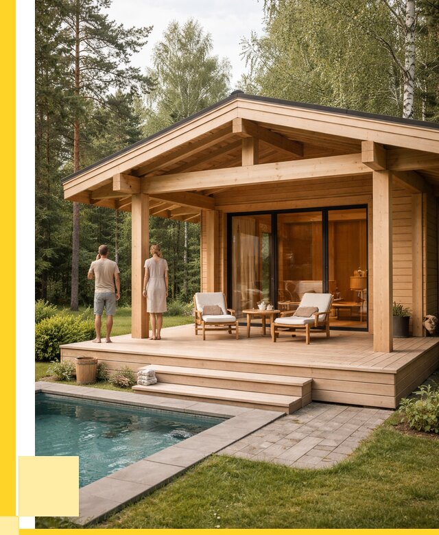 Бани с террасой под ключ в Борисоглебске от 624240 р. | ЭриданБрс