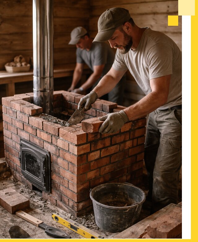 Кирпичные печи для бани под ключ в Борисоглебске, проект и монтаж