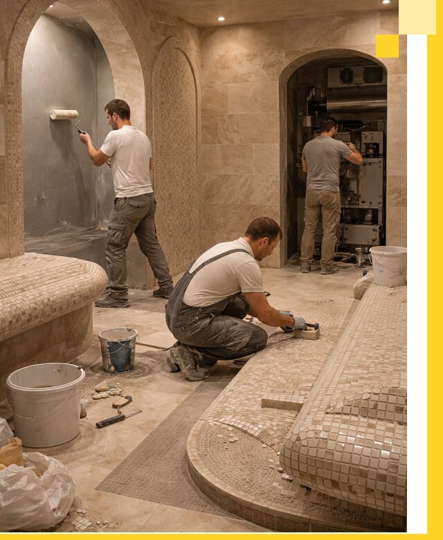 Строительство бани с хамамом и бассейном под ключ в Борисоглебске