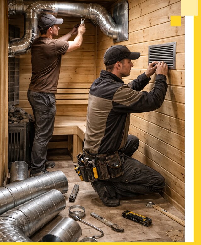 Проектирование и монтаж вентиляции бани в Борисоглебске под ключ