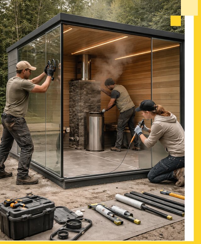 Проектирование и строительство стеклянных бань в Борисоглебске