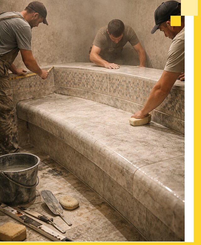 Изготовление и установка сидений для хамама в Борисоглебске